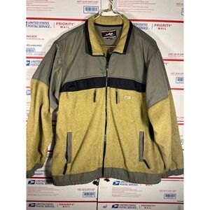 Rare VTG 90s Reebok Colorblock Two-Tone Fleece Zip Up Jacket Mens Med / Lrg Y2K